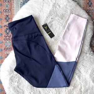 Old Navy active legging colorblock blue pink compression sculpting active pant M